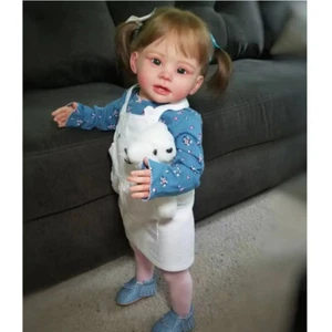 28inch Touch Real Reborn Toddler Baby Doll Girl Cute Rooted Hair Handmade Gift - Picture 1 of 4