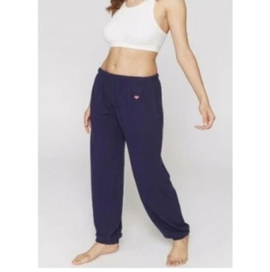 NWT $118 Spiritual Gangster Heart Malibu Nights Sweatpants Navy SMALL - Picture 1 of 3