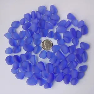 sea beach glass 20 pieces purple blue 12-18 mm lot bulk jewelry use - Picture 1 of 3