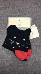 Calcetines Baby Gap Gatito Gato Azul Marino Tacón Rojo Cara de Gato 2-3 Años 11709792333 - Imagen 1 de 7
