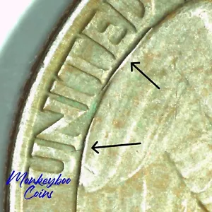 1989 P Washington Quarter - Reverse Die Crack & Brown Toning - Rare Error Coin - Picture 1 of 4
