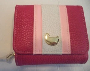 Buxton Taxicab - NEW ACCORDION ZIP FRENCH PURSE, Fuschia/White - Picture 1 of 1
