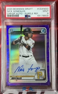 2020 Bowman Draft Nick Gonzales 1st Bowman Auto Purple /250 PSA 9 Pirates - Picture 1 of 2