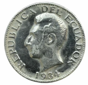 1934 ECUADOR 1 SUCRE COIN 23MM - UNC CONDITION - Picture 1 of 2