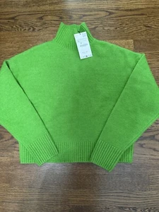 ZARA Womens NWT Wool Blend Soft Knit Turtleneck Holiday Green Sweater Sz XS - Picture 1 of 6