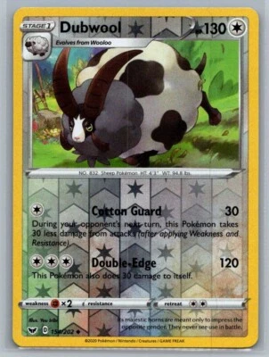 Dubwool 154/202 Sword & Shield Uncommon Reverse Holo Pokémon TCG 2020 - Image 1 of 2