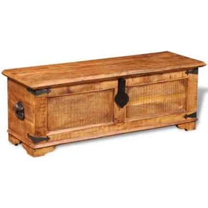 Solid Wood Storage Chest Home Bedroom Organiser Trunk Bedding Toy Blanket Box - Picture 1 of 10