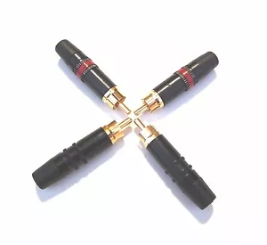4 connettori a saldare professionali Neutrik Gold RCA Phono NYS373 rosso e nero Rean - Foto 1 di 4