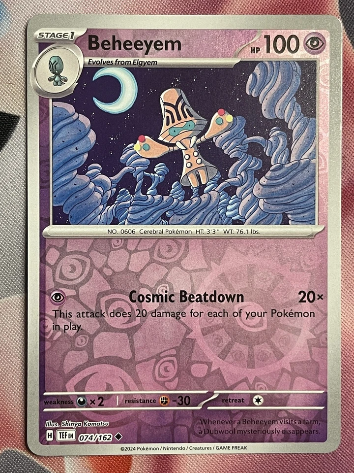 Pokémon TCG Beheeyem SV05: Temporal Forces 074/162 Reverse Holo Uncommon - Image 1 of 1
