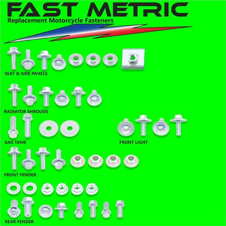 Kits de pernos de plástico y carrocería Kawasaki KDX 220R 1997-2005 - CADA sujetador que necesitarás Foto 1 de 1