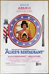 Póster de película original auténtico raro de 1969 de Alice's Restaurant Arlo Guthrie - Imagen 1 de 1