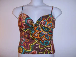 Victorias Secret Size 36D Underwire Multicolor Paisley Tankini Top - Picture 1 of 5
