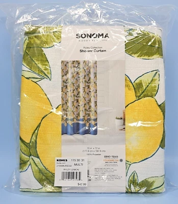 Cortina de Ducha RYLEY Estampado Limón Sonoma Goods for Life TOTALMENTE NUEVA $42 Foto 1 de 4