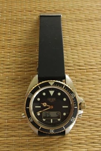 JUMBO TU-TONE HEUER 980.024 200M DUAL ANA DIGI CHRONO PROFESSIONAL DIVER BOX SET - Picture 1 of 12
