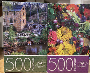 Cardinal 500 Piece Jigsaw Puzzle Little Rock Old Mill + Summer Flowers FREE POST