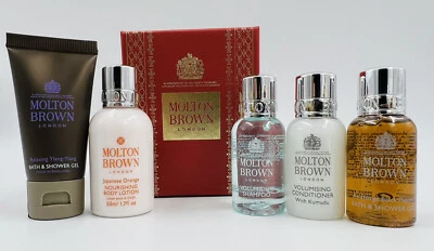 Molton Brown Luxury Gift Set 5 Pieces Gift Box Ylang Ylang, kumudu, Black Peper