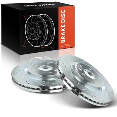 Front Left & Right Drilled Brake Rotor for Ford Explorer Flex Taurus Lincoln MKT - Imagem 1 de 4