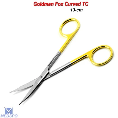  Dental surgical Micro Dressing Medical Goldman Fox Curved Scissors TC Tip CE - Image 1 of 4