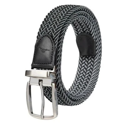 NWOT Tommy Bahama Reversible Men's S/M Braided  Belt Black Gray Leather Trim - Image 1 of 4