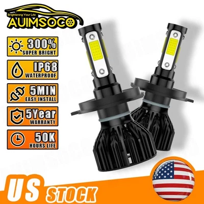 For Mercedes-Benz G55 AMG 2008 2010 2x 9003 LED Headlights Kit Hi-Lo Beam White - Image 1 of 4