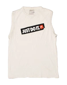 NIKE Womens Graphic Vest Top UK 18 XL White Cotton AG12 - Picture 1 of 3
