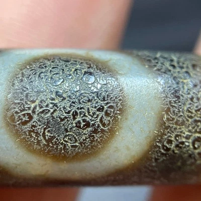 Ancient Tibetan DZI Beads Old Agate Heaven＆Earth Amulet Pendant 55×12mm #3228 - Image 1 of 4