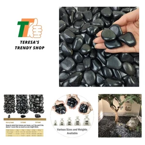 20 Pfund schwarze Kieselsteine ​​für Pflanzen, 0,8-1,2 Zoll kleine Flussfelsen für Landschaften... - Bild 1 von 10