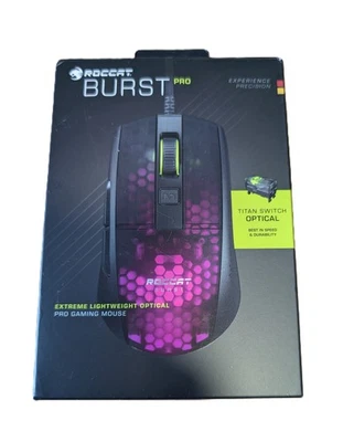 ROCCAT Burst Pro Optische Gaming-Maus, unbenutzt - Schwarz - Bild 1 von 3