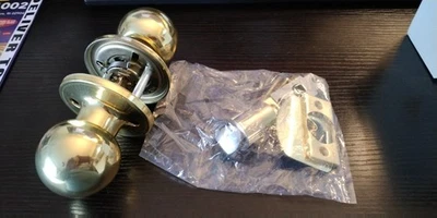 Juego de perillas de puerta pasillo y armario latón pulido para puerta interior sin bloqueo nuevo en caja Foto 1 de 4