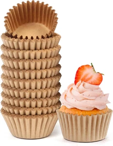 500Pcs Mini Cupcake Liners, Natural Muffin Liners Baking Cups, Greaseproof Paper - Picture 1 of 12