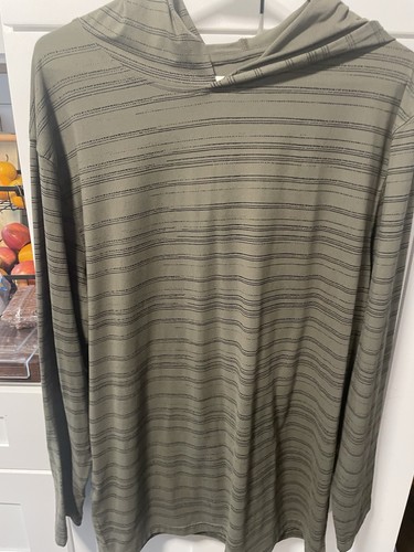 VETEMENTS Felpa con cappuccio Grand Slam Performance Eco Course verde militare nera a righe taglia large