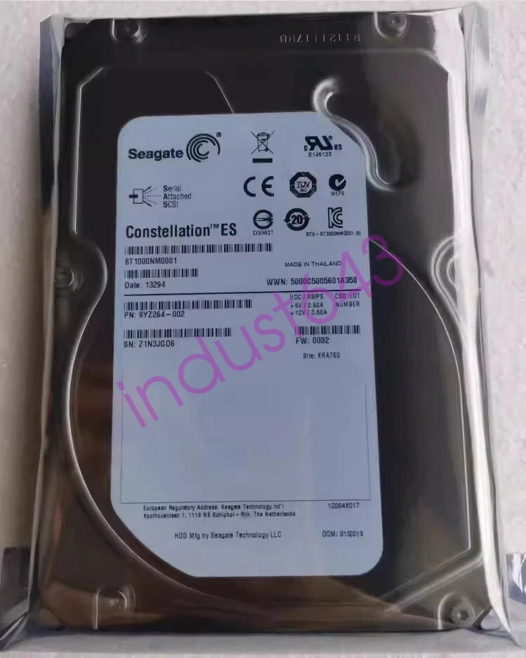 Seagate ST1000NM0001 1TB 3.5" SAS HDD 7200 RPM 64MB Cache Hard Drive - Image 1 of 1