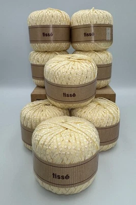 8 винтажных ленточных пряж BERGER DU NORD TISSÉ бледно-лимонно-желтых сделано во Франции - Изображение 1 из 4