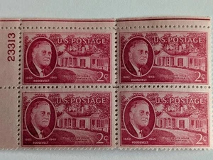 Roosevelt 1882-1945 US Postage Stamps 2 Cents Blk of 4 Unused - Picture 1 of 1