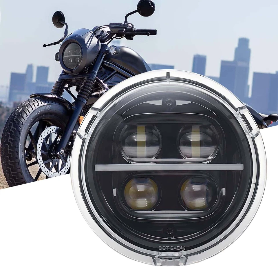For Honda Rebel 500 CMX500 2020-2023 LED Headlight Assembly Hi/Low Beam Lamp - Image 1 of 4