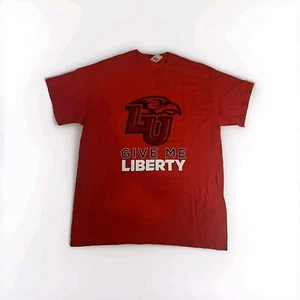 Liberty University Flames Red S/S T-Shirt Men's Size L NCAA Give Me Liberty LU - Picture 1 of 6