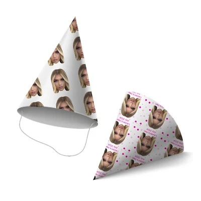 Personalised Party Hats, Your Face On A Hat, CUTOUT Ready, Party Accessory - Image 1 of 4