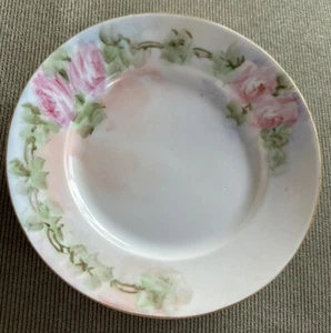 Antiker Delinieres & Co. D&C Limoges handbemalter Blumenteller 5,75" Frankreich - Bild 1 von 3