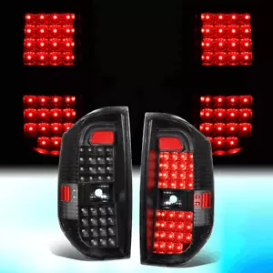 FOR 2014-2018 TOYOTA TUNDRA PAIR FULL LED TAIL LIGHT BRAKE/REVERSE LAMPS BLACK - Picture 1 of 10