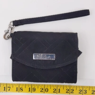 Vera Bradley Negro Acolchado Muñequera Billetera Tarjeta de Identificación Teléfono Celular Cartera Pequeña  Foto 1 de 4