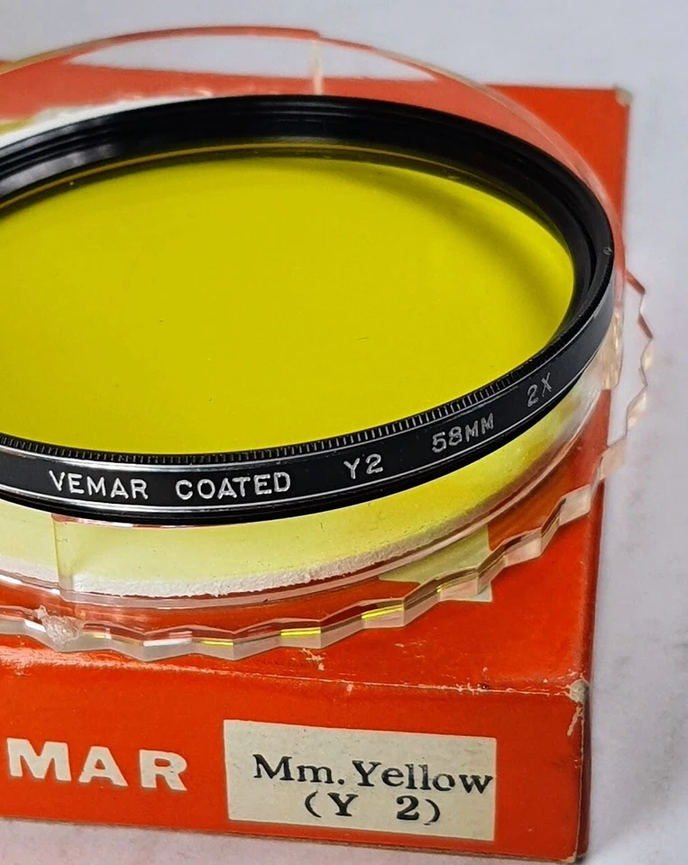 Genuine 58mm Vemar Yellow K2 Glass Color Conversion Lens Filter Japan 58 mm E-58 - Image 1 of 4