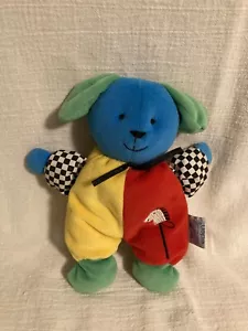 Eden Vintage Multicolor Puppy Rattle Baby Lovey Primary Colors NWOT HTF Velour - Picture 1 of 4