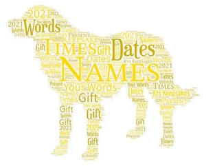 Wortkunst Bild personalisiert Geschenk Andenken Golden Retriever Haustier Hund - Bild 1 von 2