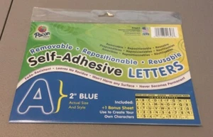 2" Blue Pacon Letters Numbers Punctuation Repositionable Self Adhesive - Picture 1 of 3