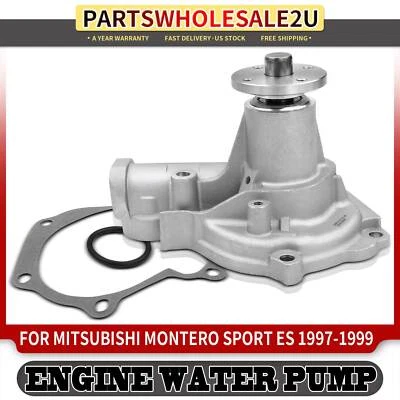 Water Pump with Gasket for Mitsubishi Montero Sport 1997 1998 1999 2.4L MD972934 - Image 1 of 4