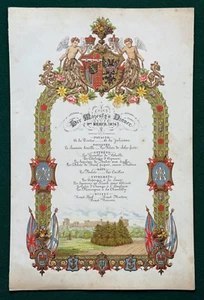 Antique Imperial Russian Grand Duchess Maria Alfred Wedding Menu Queen Victoria - Picture 1 of 12