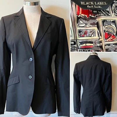 Chaqueta PAUL SMITH Negra Italia Lana Elastizada SB, Forro Rojo Satinado 44IT/12Aust/8US Foto 1 de 4