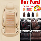 For Ford Car Front/Rear Ice Silk PU Leather Covers Seat Protector Cushion Luxury