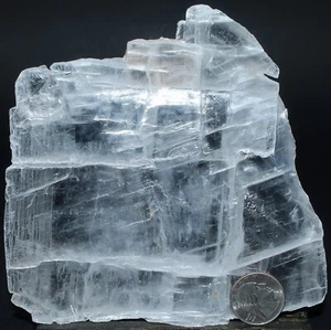 XL AAA Utah Ice Selenite Slab / 5.51" (139.95 mm) / 16.00 oz (453.59 gr) / 3393 - Imagen 1 de 16