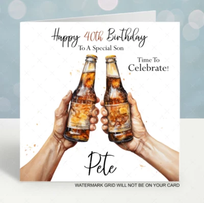 Personalised Birthday card Male Son Friend Brother Uncle dad grandad Nephew